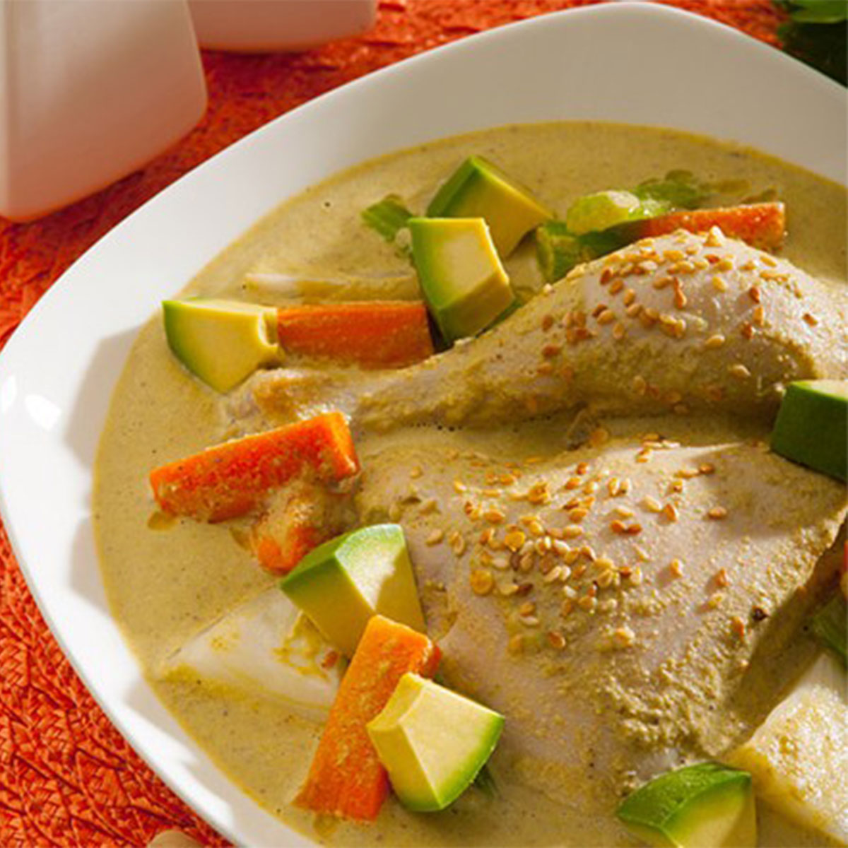 Poached Chicken with Pistachio Sauce